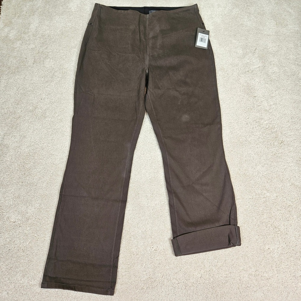 NWT's Lysse New York Olive Cotton Blend Denim Jeggings XL Pull‎ On Straight Leg